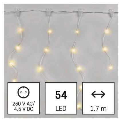 Guirlande de Noël extérieure 54xLED/8 fonctions 6,7x0,7m IP44 blanc chaud