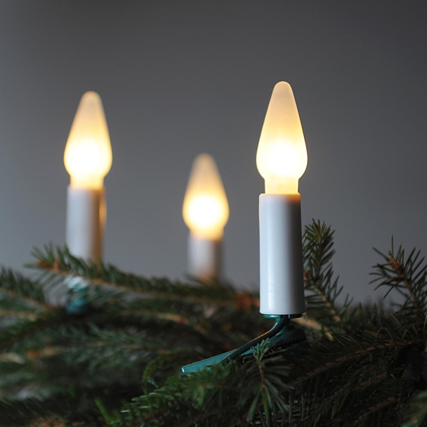 Guirlande de Noël FELICIA 16xE10 13,5m blanc chaud - fabriquée en Europe