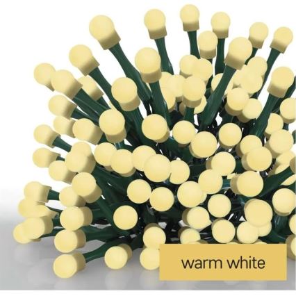 Guirlande de Noël LED 200 LED, 8 fonctions, 20 m, IP44, blanc chaud