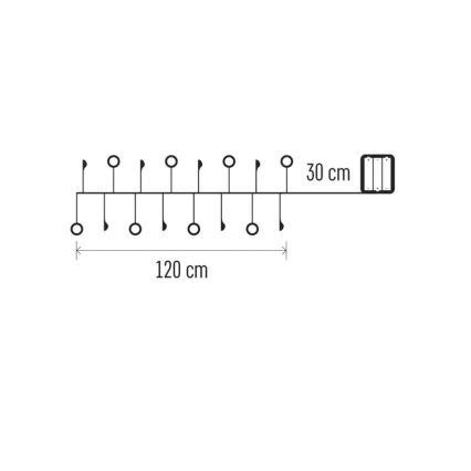 Guirlande de Noël LED 40xLED/3xAA 1,5 m blanc chaud