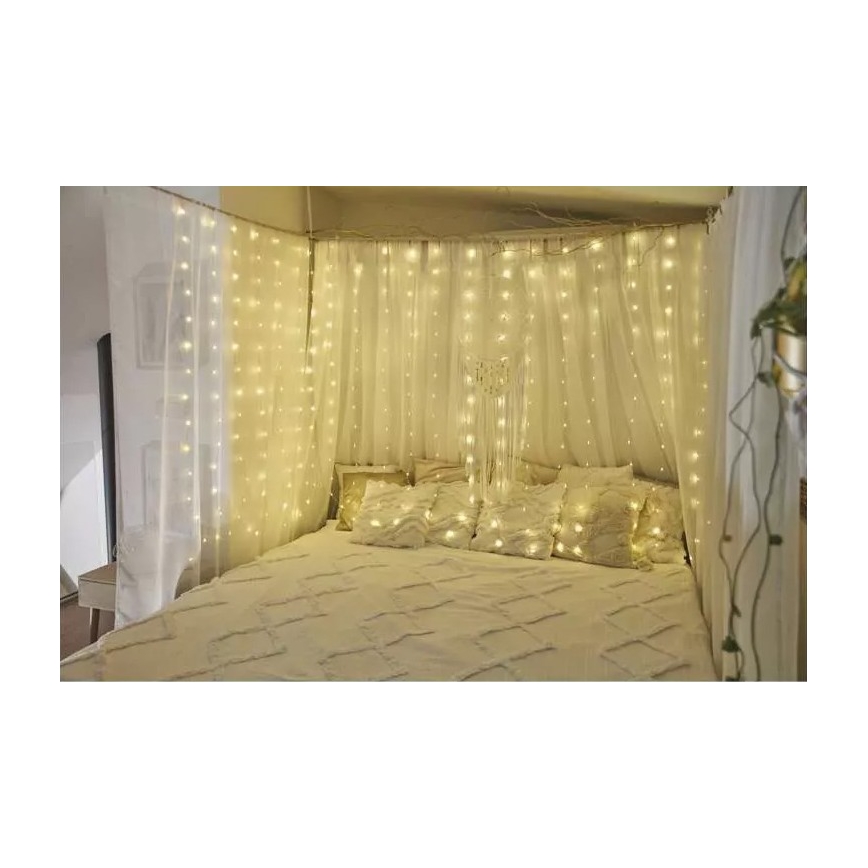 Guirlande de noël LED d'extérieur 180xLED/8 fonctions 6,7 m IP44 blanc chaud