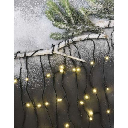 Guirlande de Noël LED d'extérieur 200 LED/8 modes 8,6 m IP44 blanc chaud