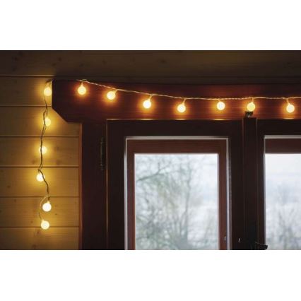 Guirlande de Noël LED d'extérieur, 40 LED, 9 m, IP44, blanc chaud