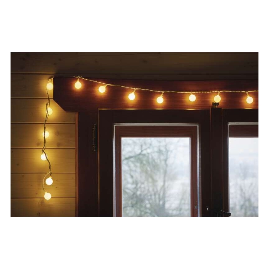 Guirlande de Noël LED d'extérieur, 40 LED, 9 m, IP44, blanc chaud