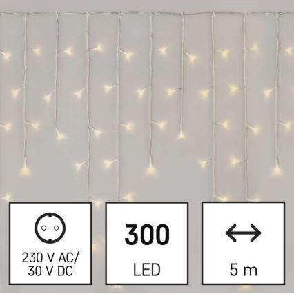 Guirlande de Noël LED extérieur 300xLED/8 modes 10m IP44 blanc chaud + télécommande