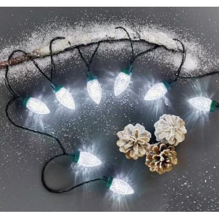 Guirlande de Noël LED extérieure 50 LED / 8 fonctions 14,8 m IP44 blanc froid