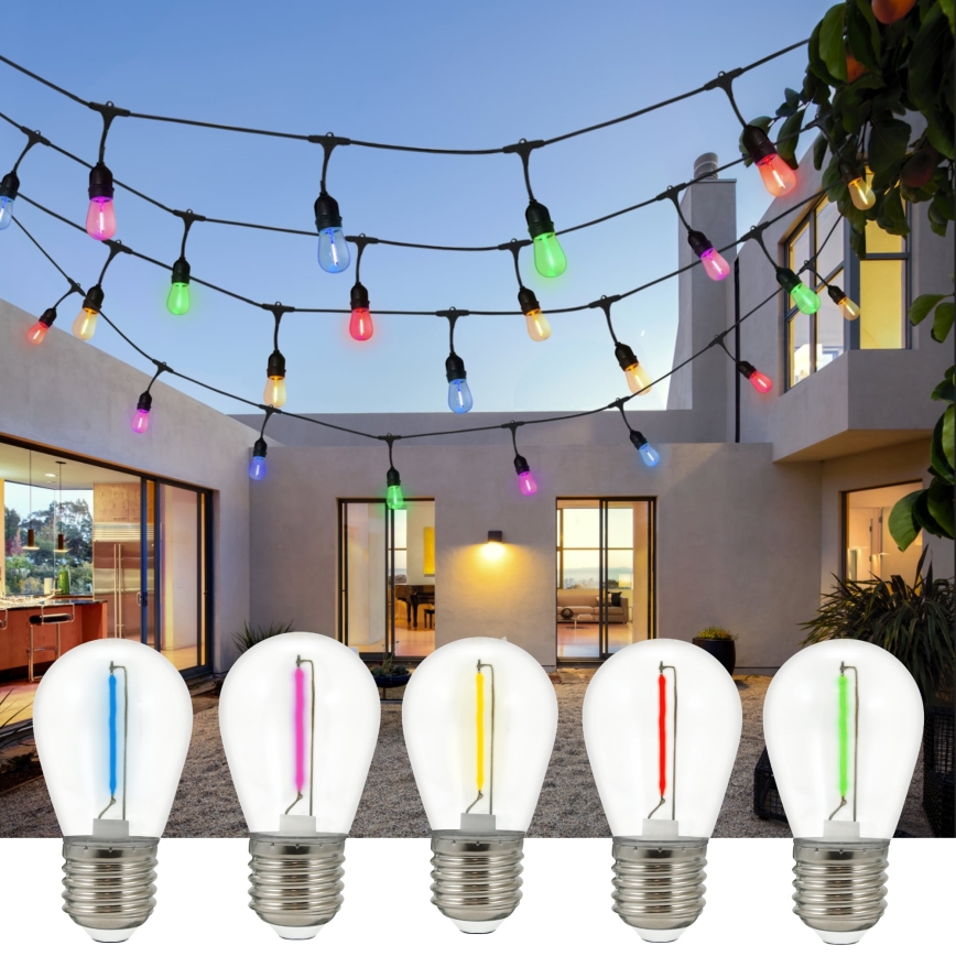 Guirlande décorative d'extérieur LED PARTY NEON 7,6 m 10xE27/0,6W/36V IP44