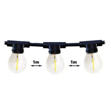 Guirlande décorative d'extérieur MIMOSA 20xE27/1,3W/230V IP44 20m