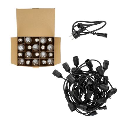 Guirlande décorative extérieure BAJA ST64 20xE27/1W/230V 10,9m IP44 blanc chaud