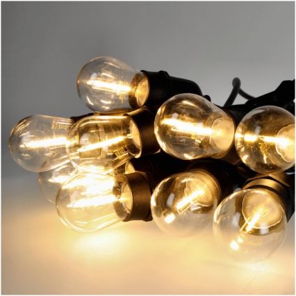 Guirlande décorative extérieure BAJA ST64 20xE27/1W/230V 20,9m IP44 blanc chaud