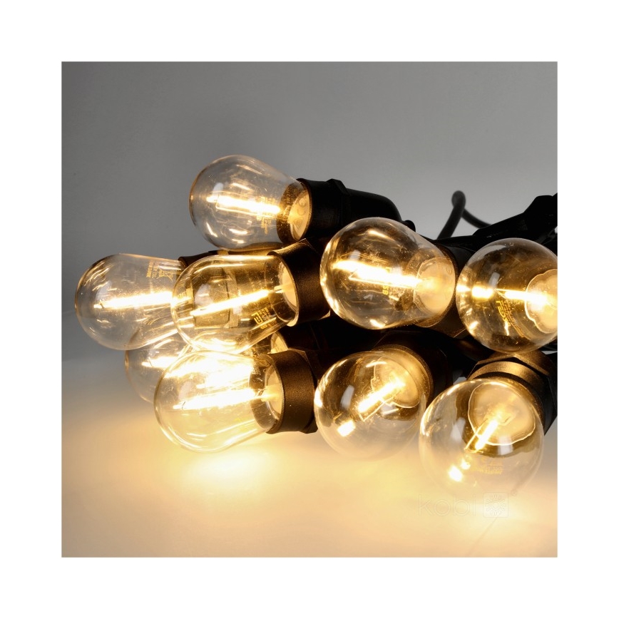 Guirlande décorative extérieure BAJA ST64 20xE27/1W/230V 20,9m IP44 blanc chaud