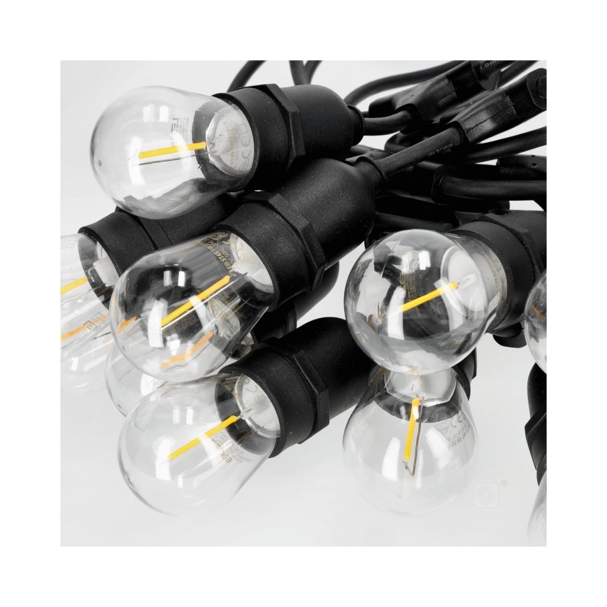 Guirlande décorative extérieure BAJA ST64 20xE27/1W/230V 20,9m IP44 blanc chaud