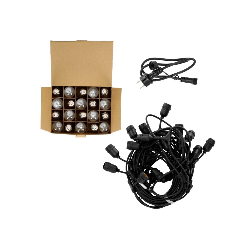 Guirlande décorative extérieure BAJA ST64 20xE27/1W/230V 20,9m IP44 blanc chaud