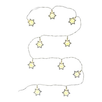 Guirlande décorative LED 10xLED/2xAA 1,8m blanc chaud