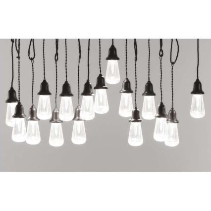 Guirlande décorative LED d'extérieur 16 LED 8,6 m IP44 blanc froid
