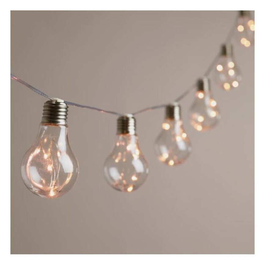 Guirlande décorative LED SMOLDER 2,1 m — 10 LED, fonctionne avec 2 piles AA