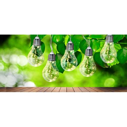 Guirlande décorative LED SMOLDER 2,1 m — 10 LED, fonctionne avec 2 piles AA