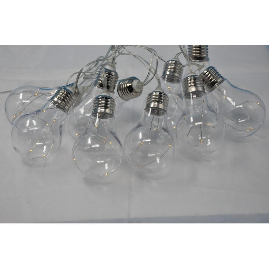 Guirlande décorative LED SMOLDER 2,1 m — 10 LED, fonctionne avec 2 piles AA