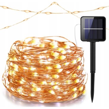 Guirlande décorative solaire LED 100xLED/1,2V 800 mAh 7 m IP44 noire