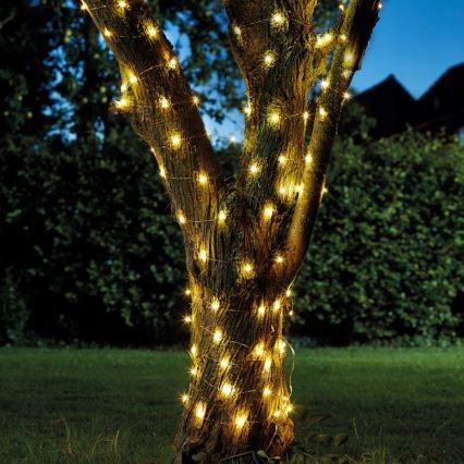 Guirlande décorative solaire LED 100xLED/1,2V 800 mAh 7 m IP44 noire