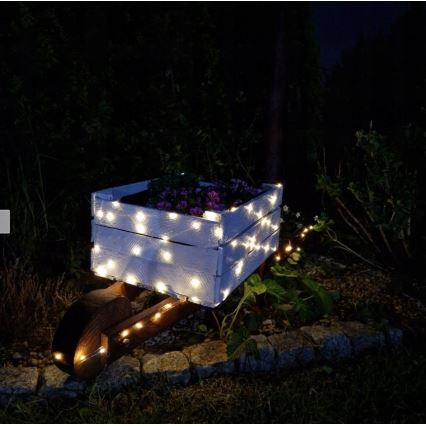 Guirlande décorative solaire LED 100xLED/1,2V 800 mAh 7 m IP44 noire