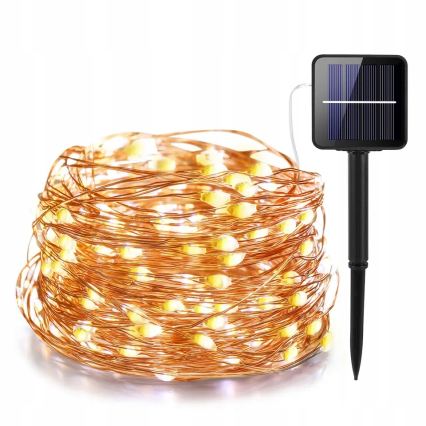 Guirlande décorative solaire LED 100xLED/1,2V 800 mAh 7 m IP44 noire
