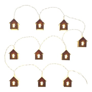 Guirlande LED 10xLED/2xAA 2,3m blanc chaud