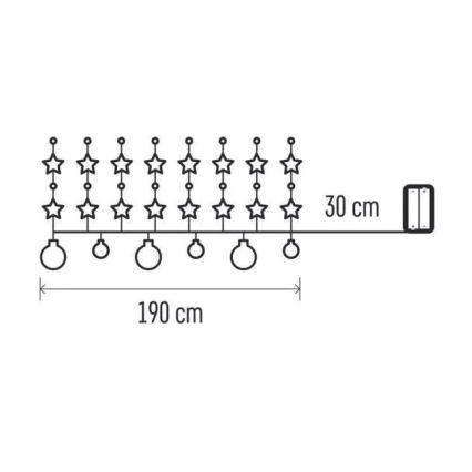 Guirlande LED 20xLED/2xAA 2,2 m blanc chaud