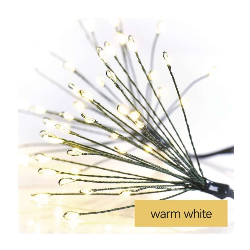 Guirlande LED 300 LEDs 5,2+3 m blanc chaud