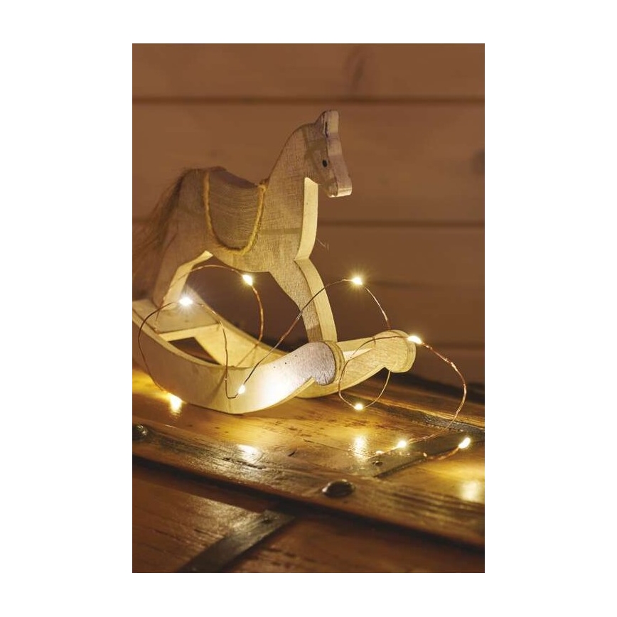 Guirlande LED de Noël 20 LED, 2,4 m, blanc chaud