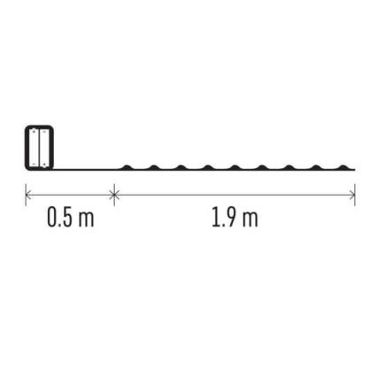 Guirlande LED de Noël 20 LED, 2,4 m, blanc chaud