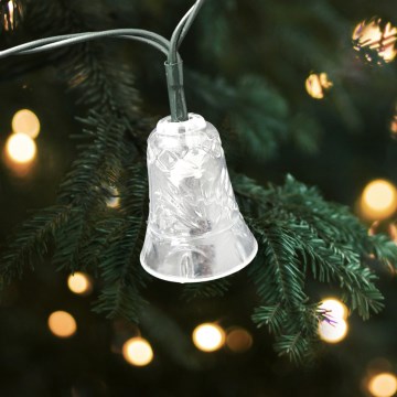 Guirlande LED de Noël d'extérieur 20 x LED / 2 x AA 2,2 m IP44 multicolore à clochettes