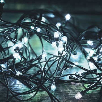 Guirlande LED de Noël pour extérieur, 500 LED / 230 V, 8 fonctions, 40 m, IP44, blanc froid