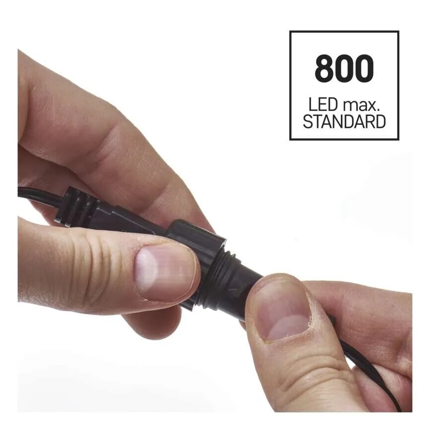 Guirlande LED d'extérieur 100 LED / 1 × 2 m, IP44, blanc chaud