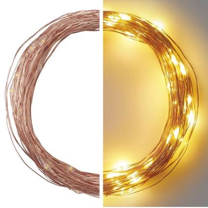 Guirlande LED d'extérieur 100 LED/15 m IP44 blanc chaud