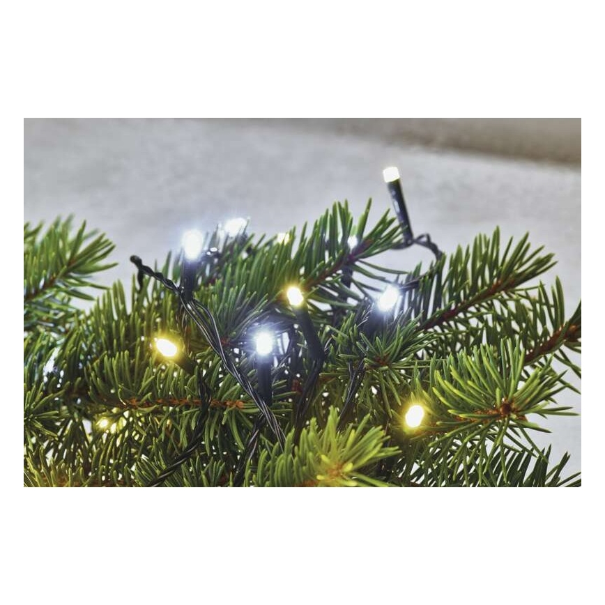 Guirlande LED d'extérieur 120 LED / 2 fonctions 17 m IP44 blanc chaud / blanc froid