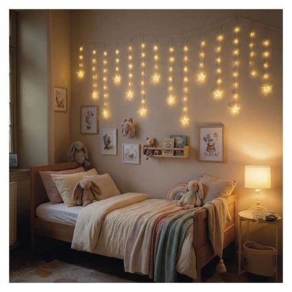 Guirlande LED d'extérieur 120 LED 3xAA 1,7 m IP44 blanc chaud