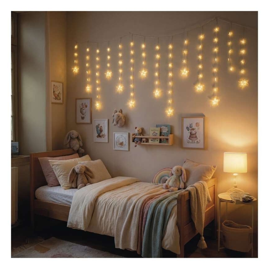 Guirlande LED d'extérieur 120 LED 3xAA 1,7 m IP44 blanc chaud