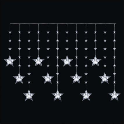 Guirlande LED d'extérieur 120 LED, 8 fonctions, fonctionne avec 3 piles AA, 1,7 m, IP44, blanc froid