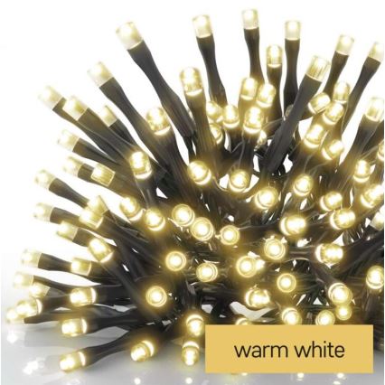 Guirlande LED d'extérieur 120 LED – alimentée par 3 piles AA, 8,9 m, IP44, blanc chaud