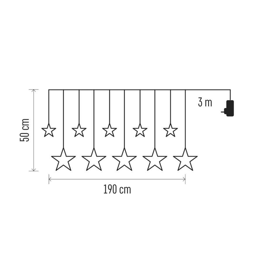 Guirlande LED d'extérieur 125xLED/1,9m IP44 blanc chaud