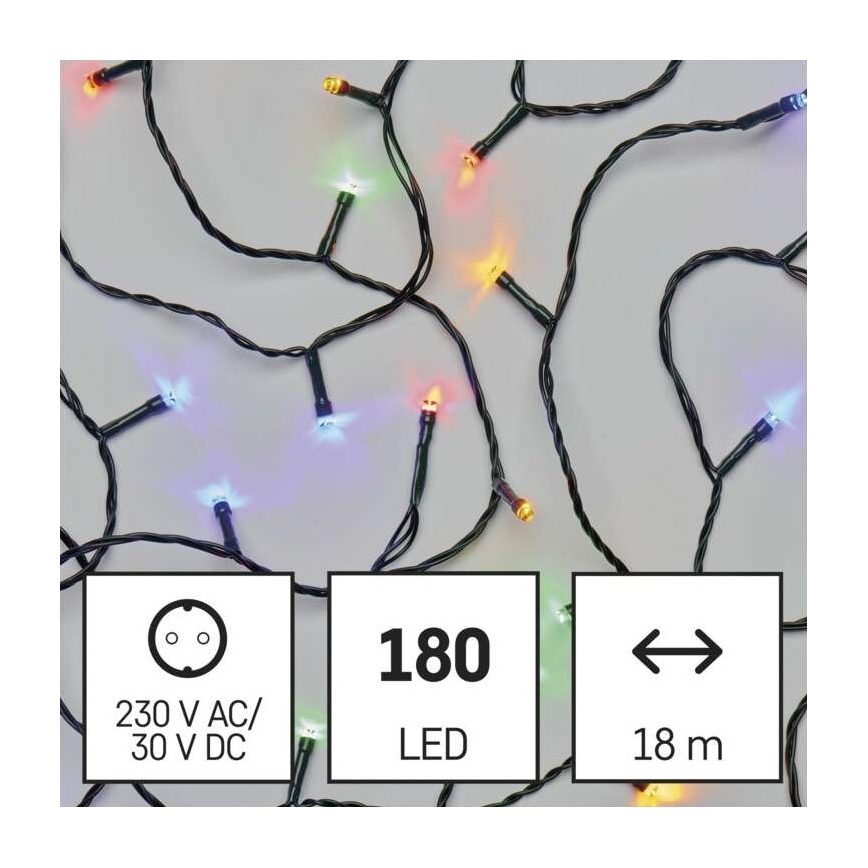Guirlande LED d'extérieur 180xLED/23m IP44 multicolore