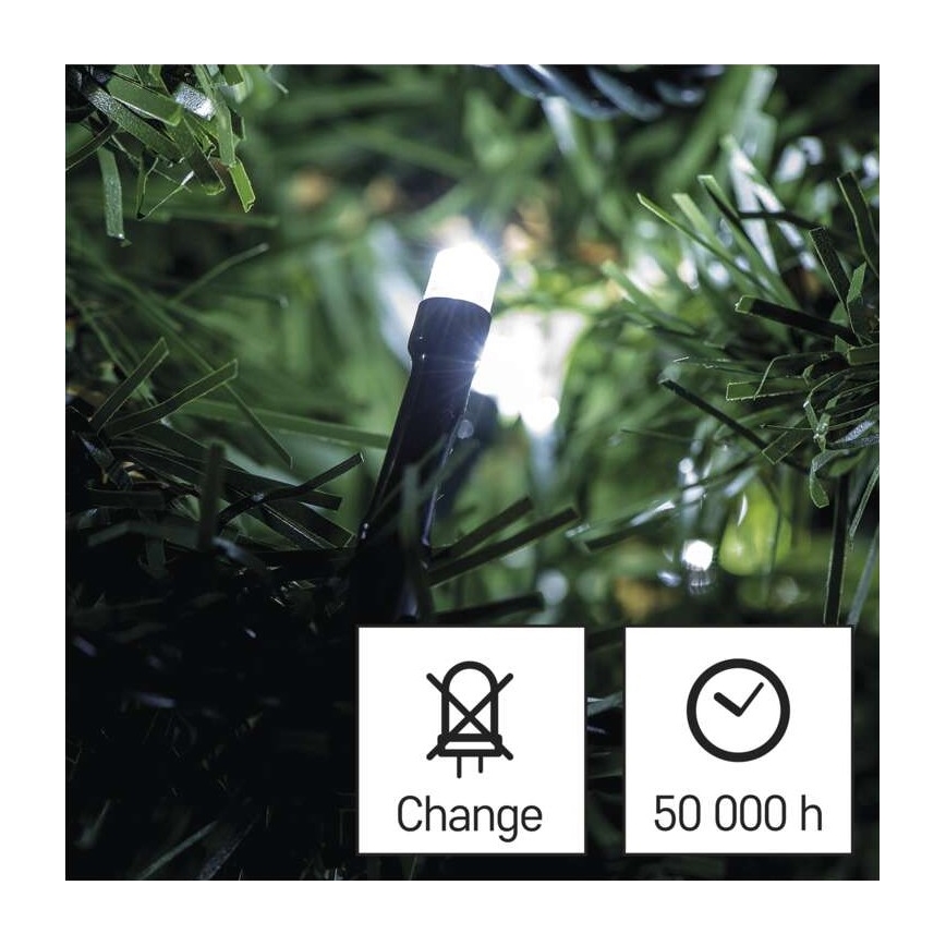 Guirlande LED d'extérieur 40 LED / 9 m IP44, blanc froid