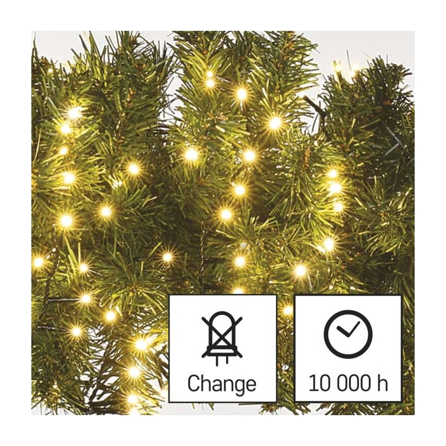 Guirlande LED d'extérieur 400 LED / 13 m, IP44, blanc chaud