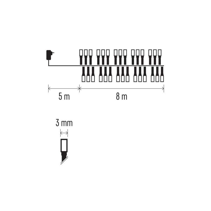 Guirlande LED d'extérieur 400 LED / 13 m, IP44, blanc chaud
