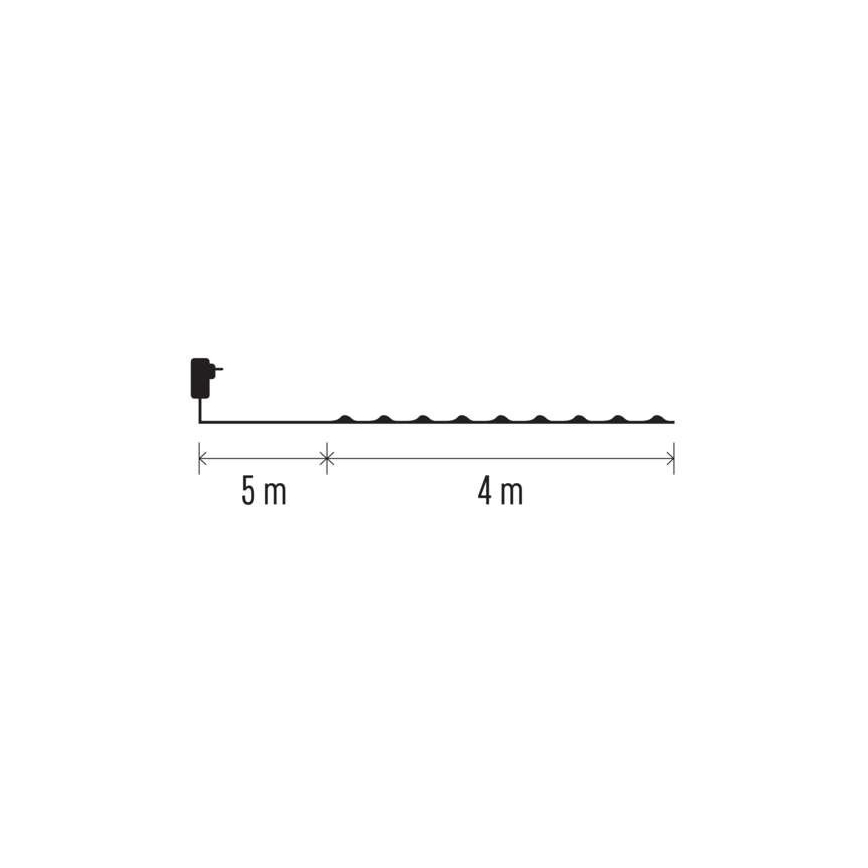 Guirlande LED d'extérieur 40xLED/9m IP44 blanc chaud