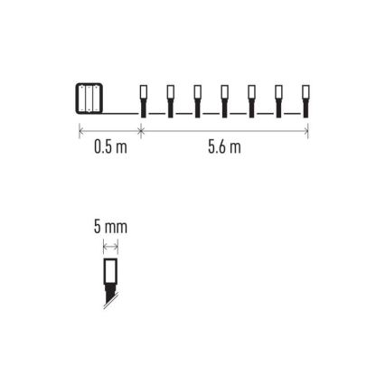 Guirlande LED d'extérieur 80xLED/3xAA 6,1 m IP44 blanc chaud