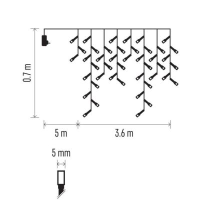 Guirlande LED extérieure 200xLED/8 modes 8,6 m IP44 blanc chaud