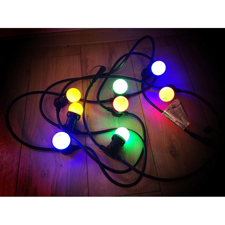 Guirlande LED extérieure EASY CONNECT 8xE27 5m IP44 multicolore