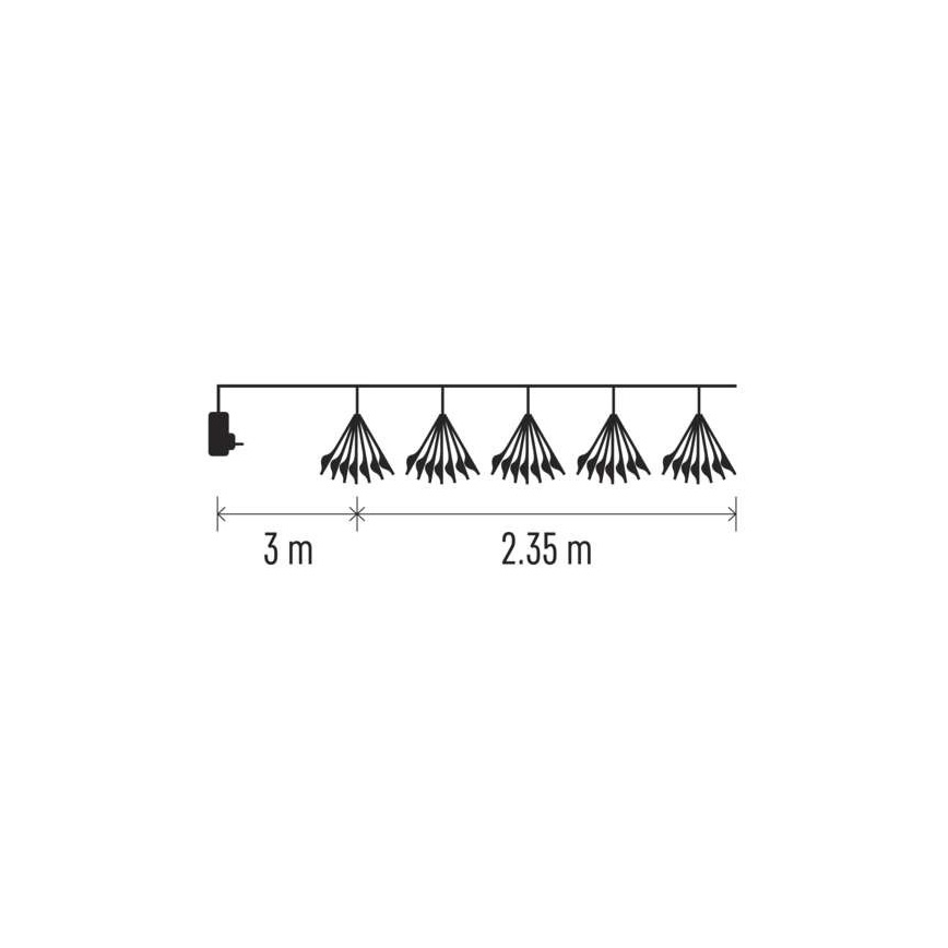 Guirlande lumineuse LED 150 LED / 5,35 m, blanc chaud
